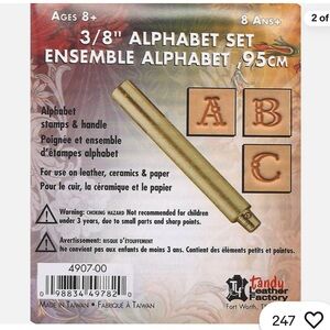 Tandy Leather Alphabet Stamp Set 3/8" 
Fancy 4907-00